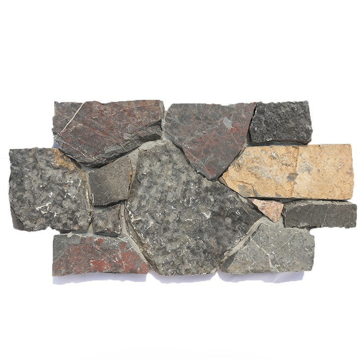 Ristin muotoinen kivipaneeli musta kalkkikivi julkisivukivi JRD-099